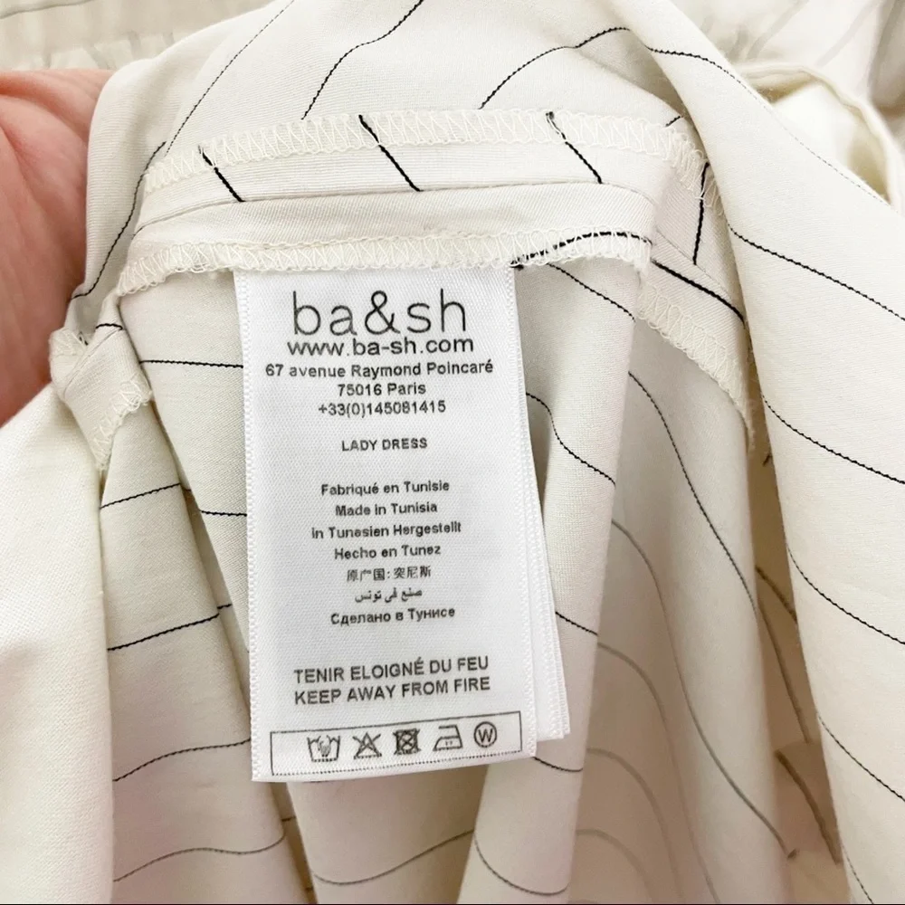 Ba&sh Sami Striped Shirt Long Sleeve Maxi Dress in Ecru Cream Medium Casual - Picture 7 of 9